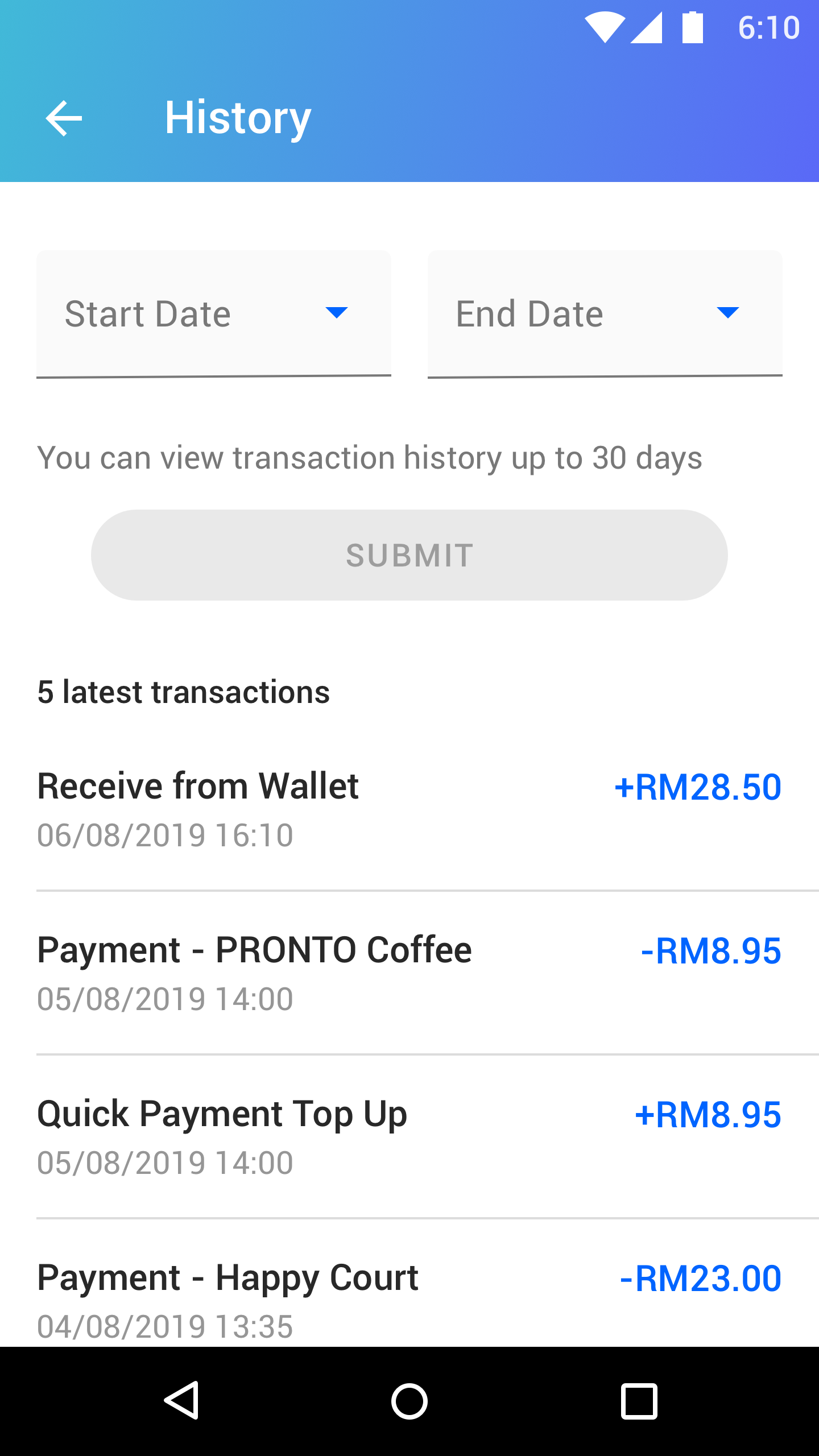 quickcard ewallet charge