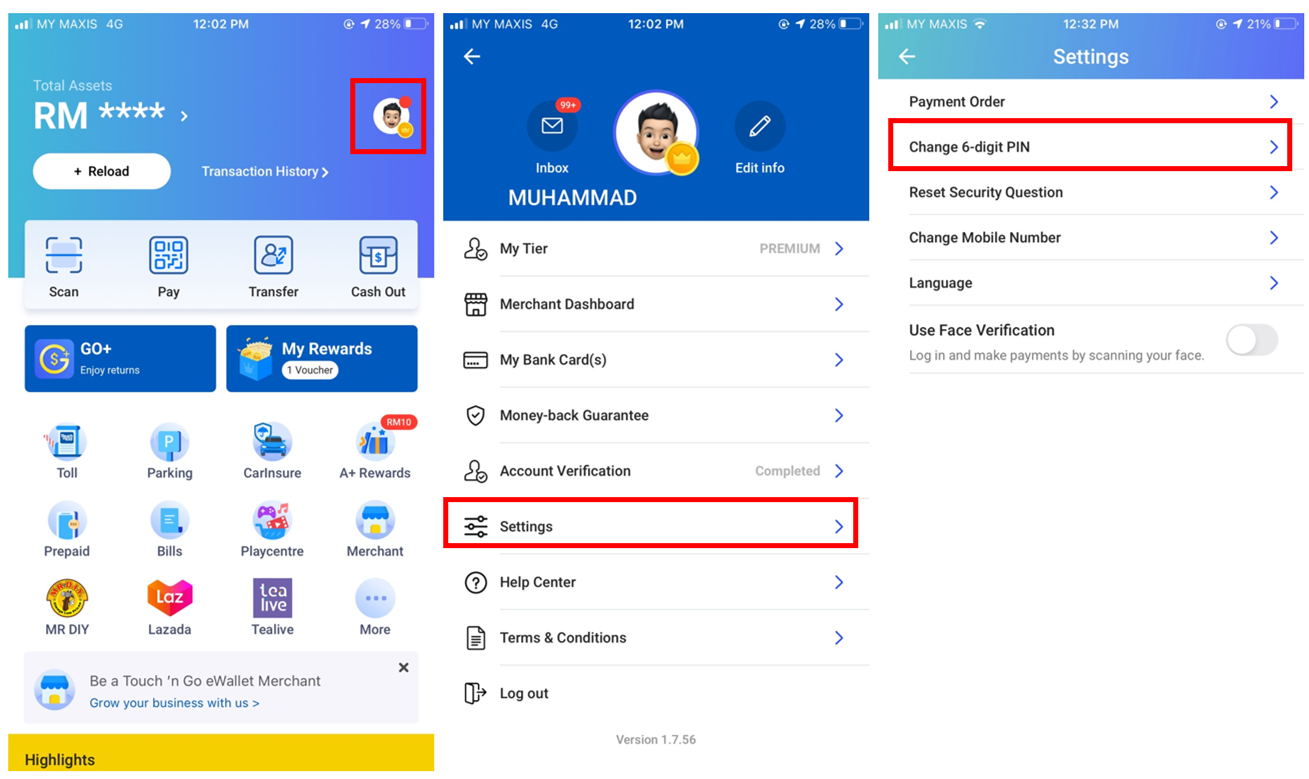 how-can-i-change-my-6-digit-pin-from-my-touch-n-go-ewallet-account