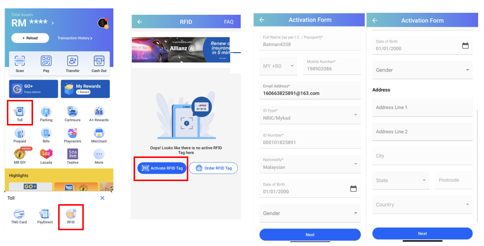 How Do I Register activate My TNG RFID Tag Touch n Go EWallet Help 